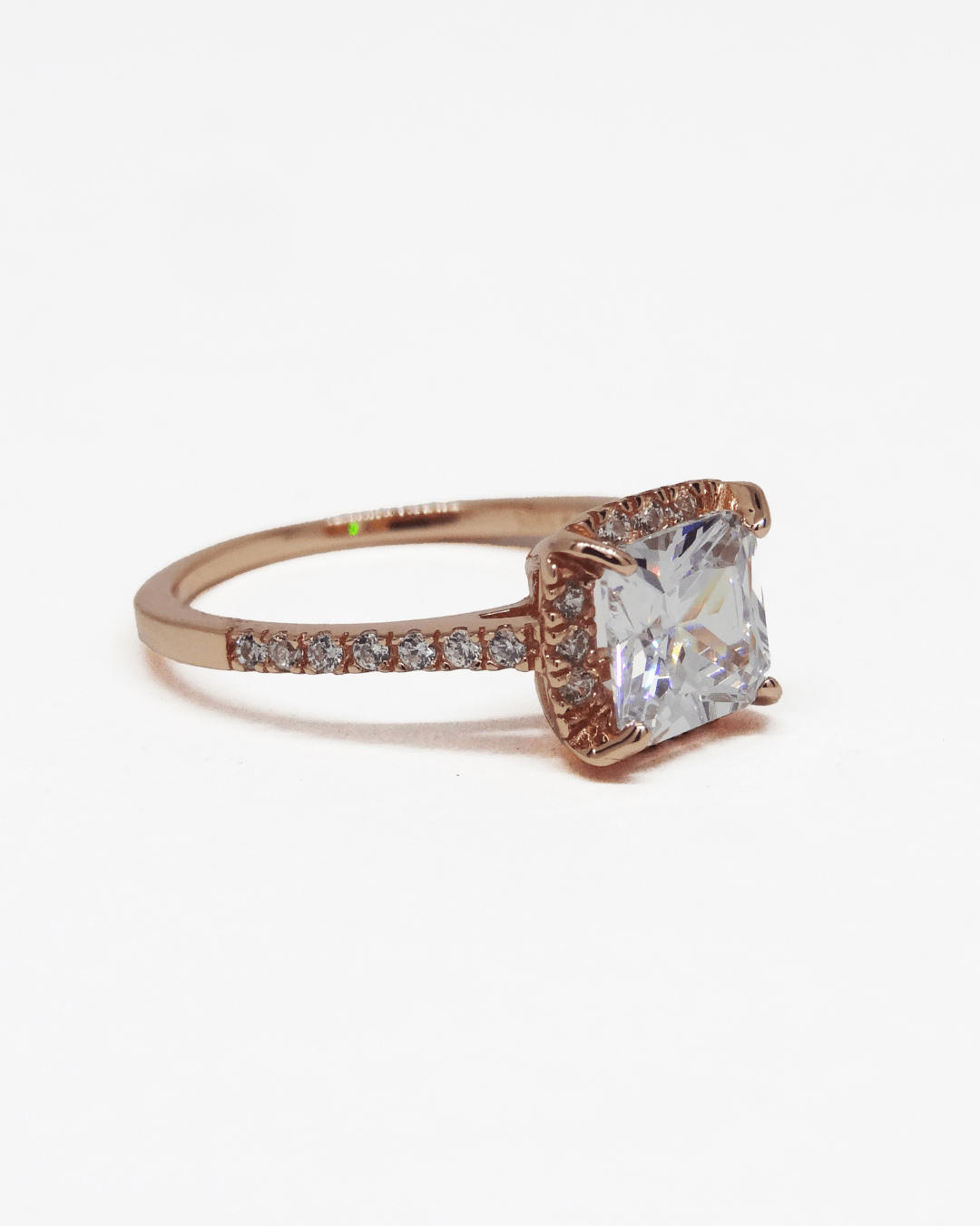 Vintage Asscher Rose Gold Ring