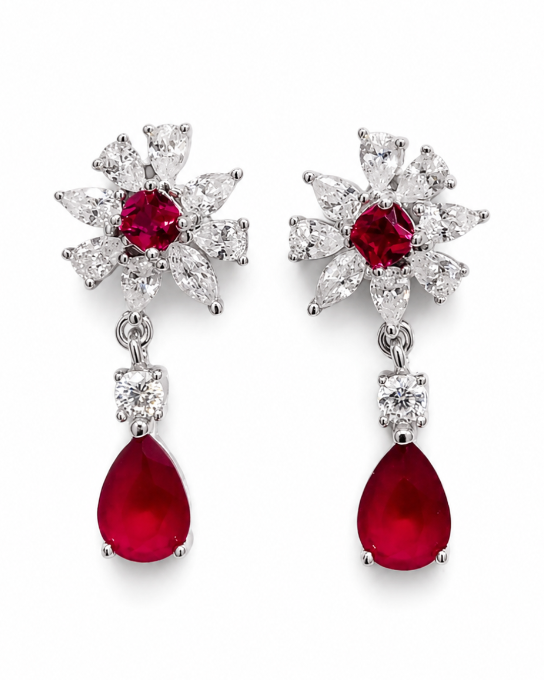 Ruby Clover Earrings