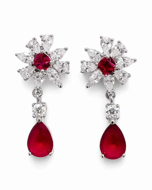 Ruby Clover Earrings