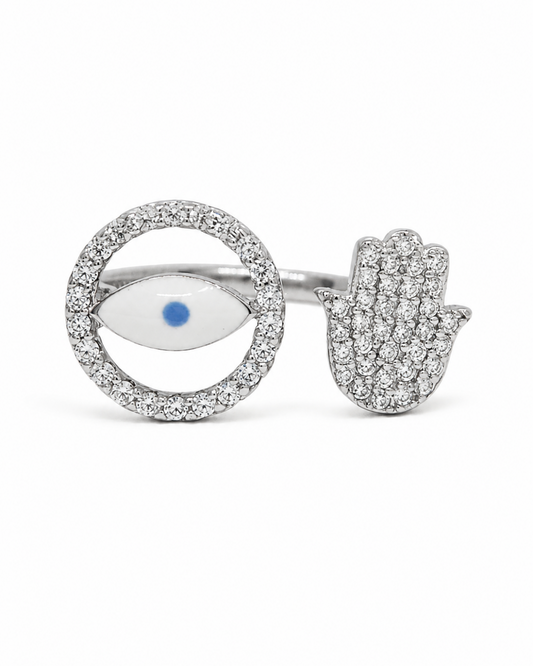 Evil Eye Studded Ring