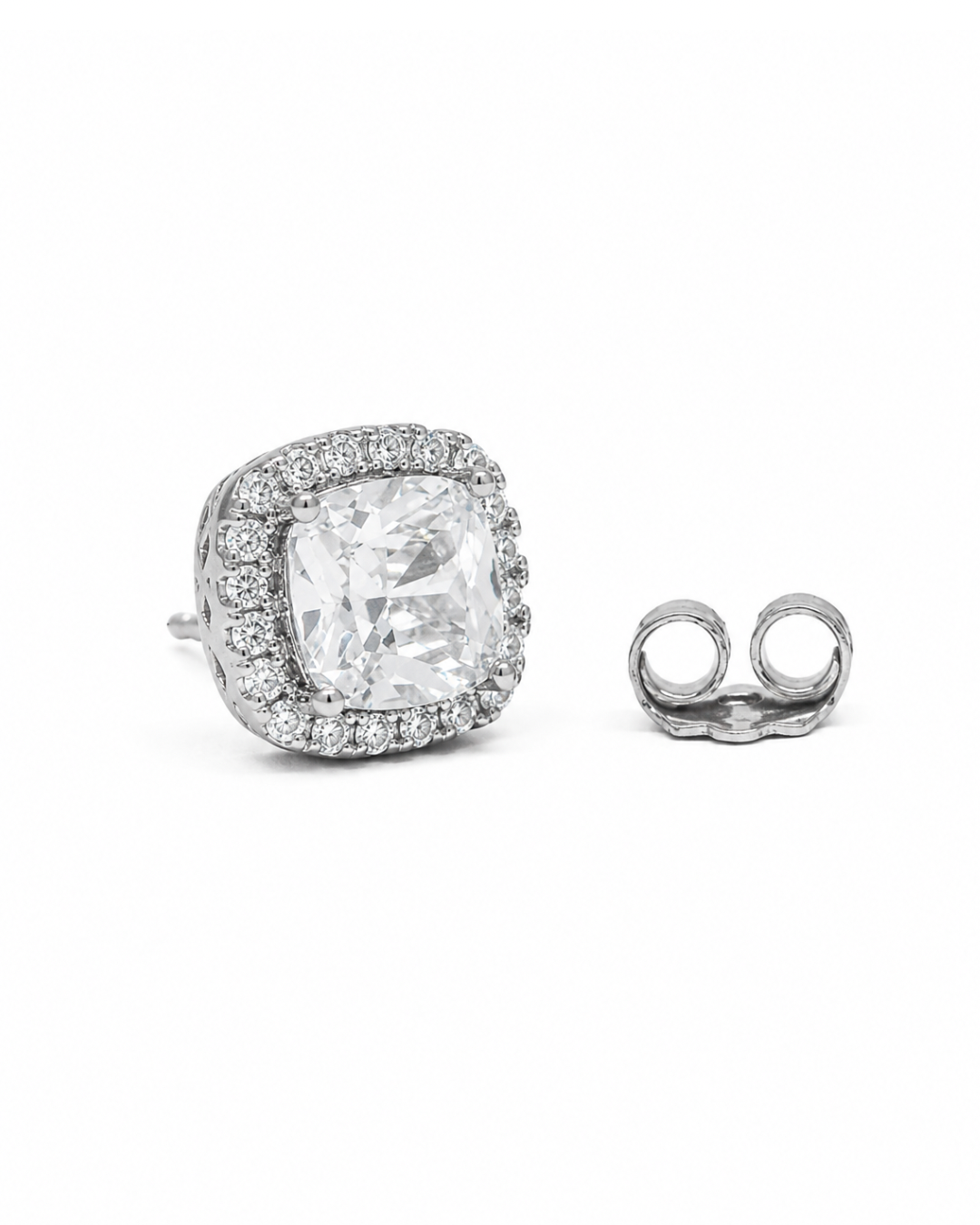 Halo Cushion Studs Earrings