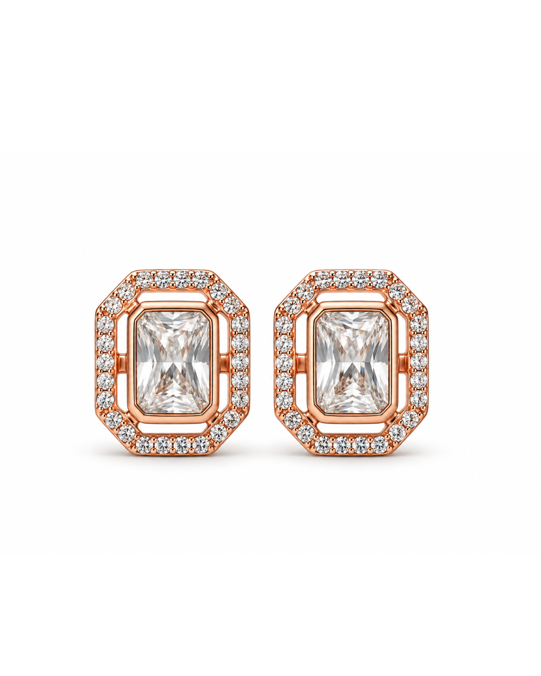 Illusion Rose Gold Stud