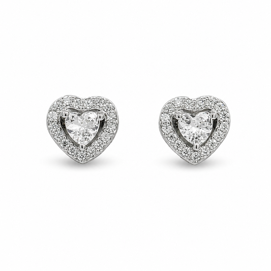 Halo Heart Studs