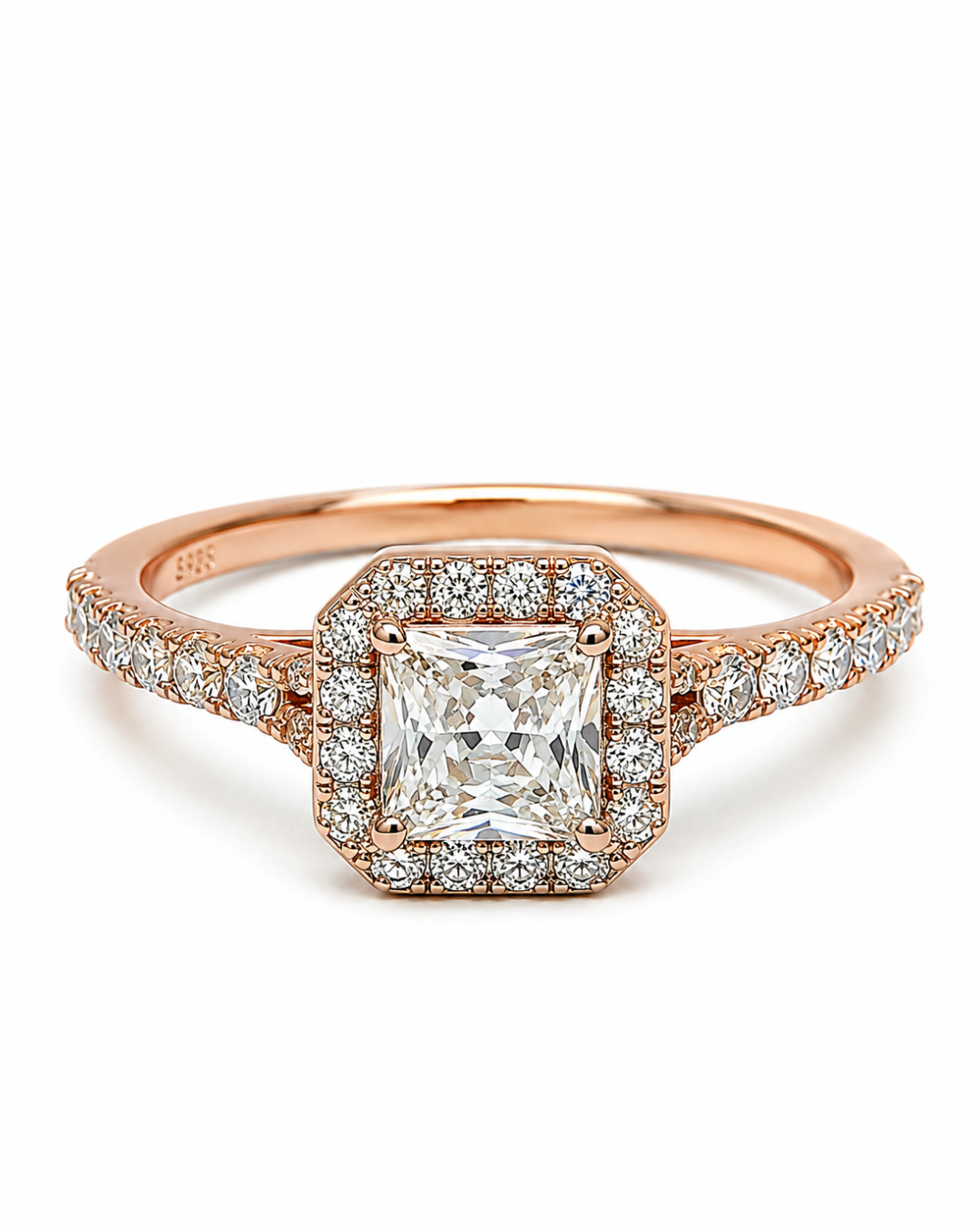 Princess Shank Rose Gold Ring