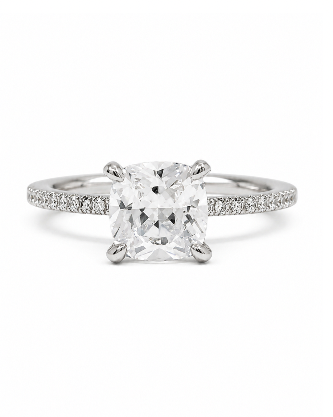 Halo Cushion Silver Ring