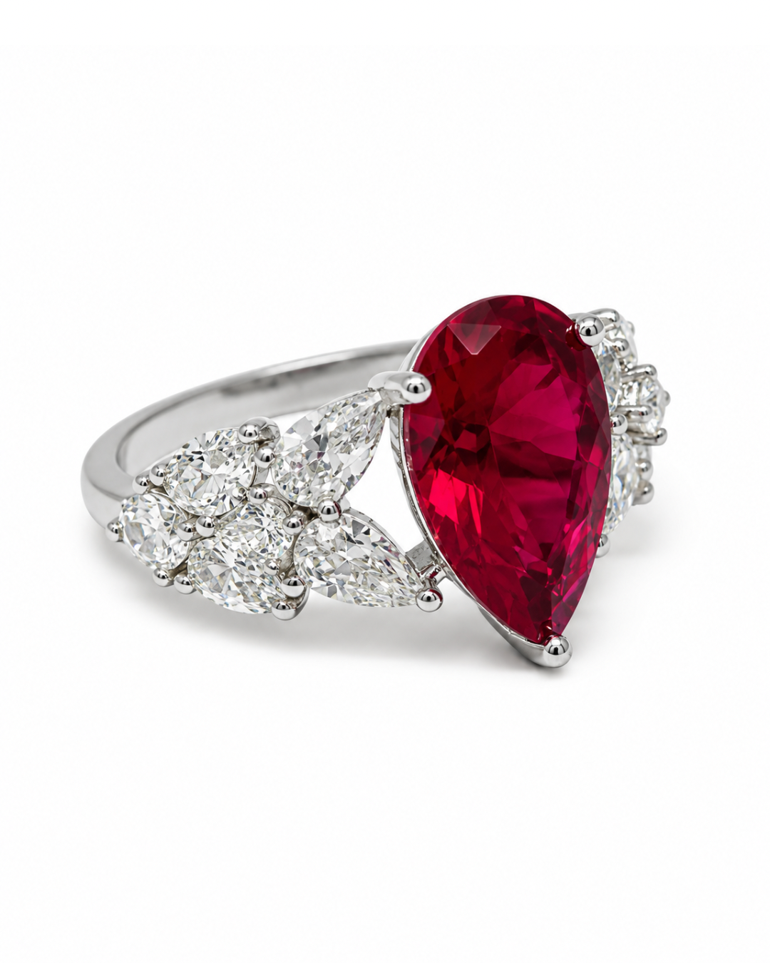 Ruby Pair Cluster Ring