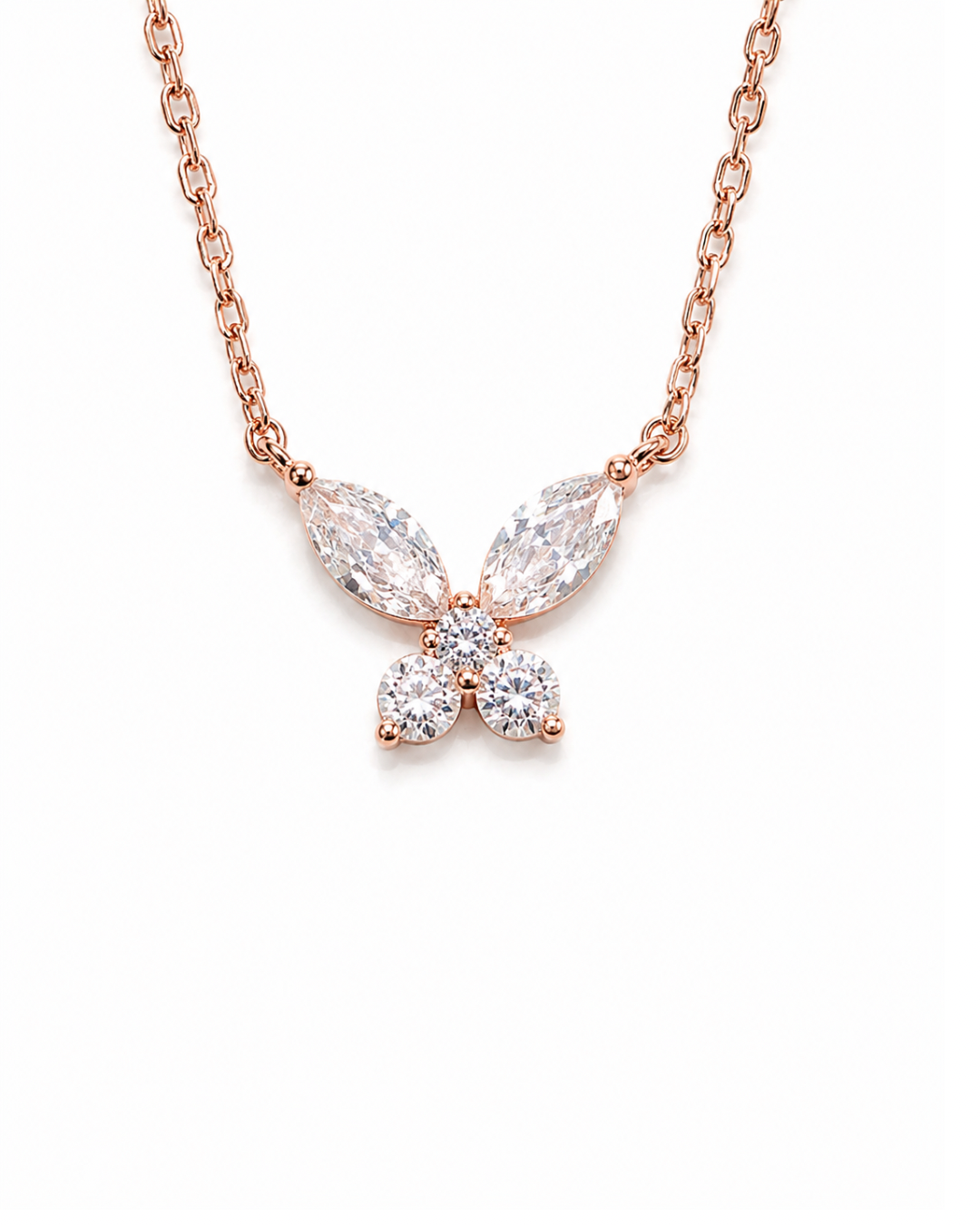 Butterfly Charm Rose Gold Necklace