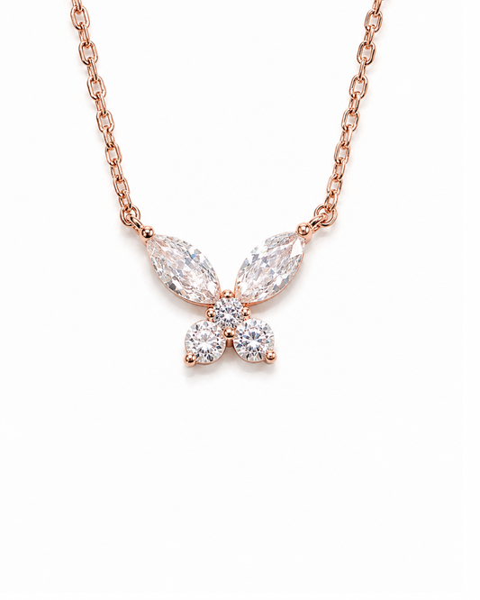 Butterfly Charm Rose Gold Necklace