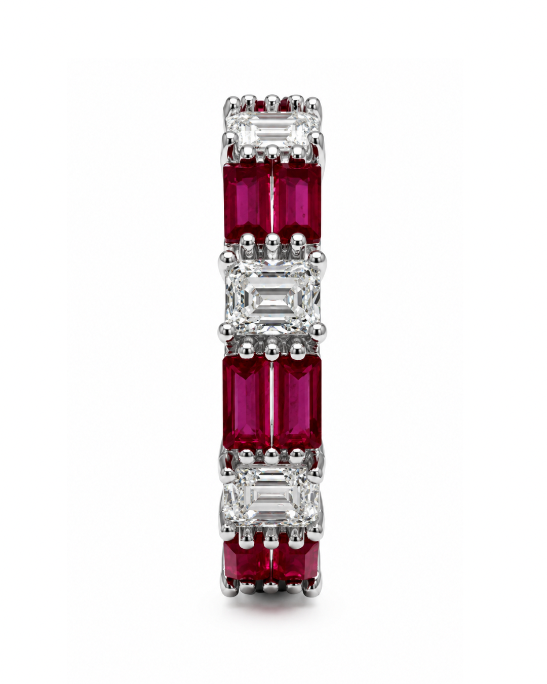 Emerald Cut Ruby Band