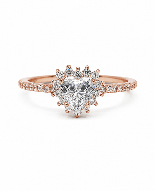 Love Heart Rose Gold Ring