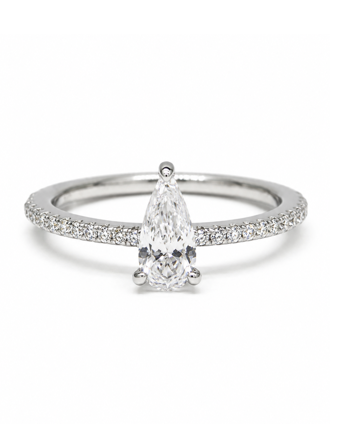 Dainty Pear Silver Ring
