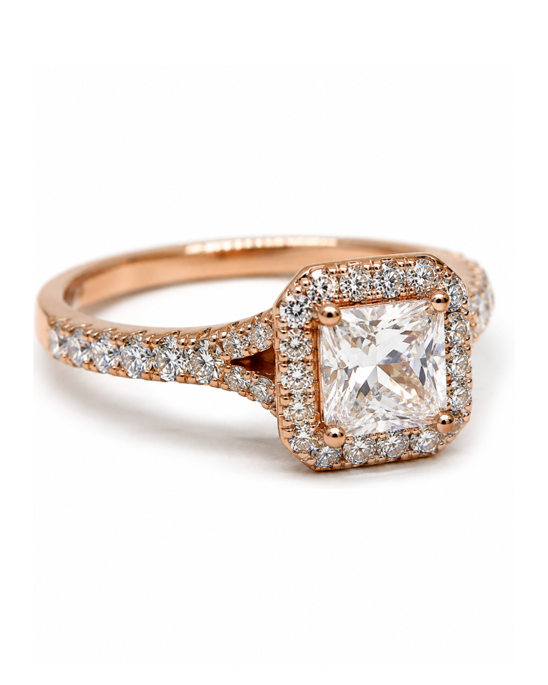 Princess Shank Rose Gold Ring