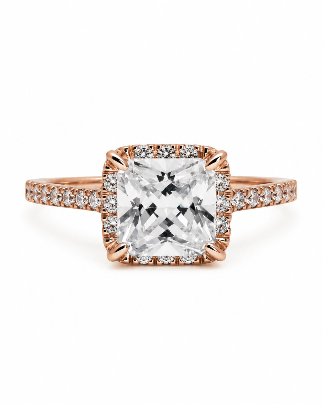 Vintage Asscher Rose Gold Ring