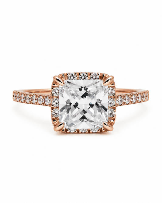 Vintage Asscher Rose Gold Ring