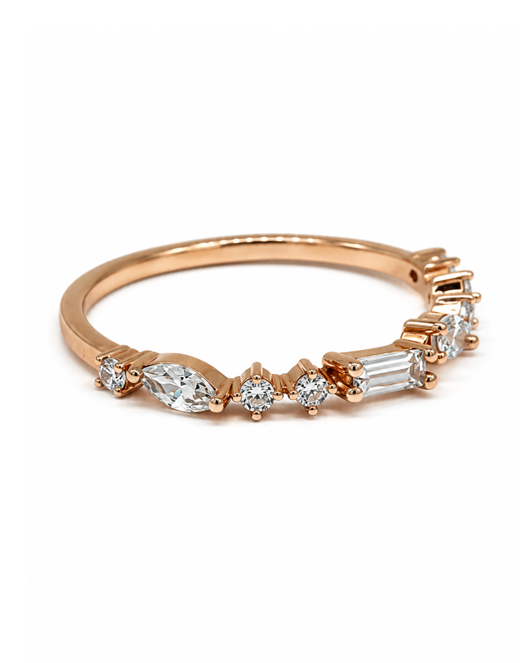 Luna Multistone Rose Gold Ring Band