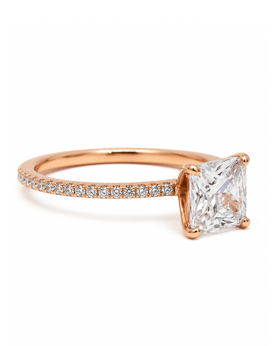 Halo Square Rose Gold Ring