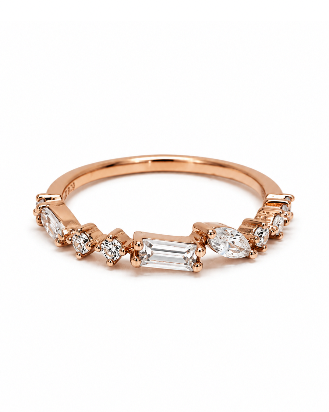 Luna Multistone Rose Gold Ring Band