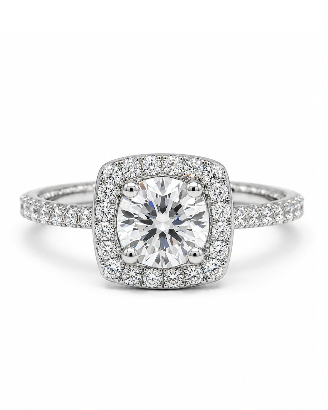 Vintage Halo Round Ring
