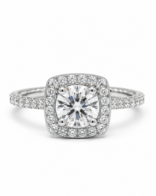 Vintage Halo Round Ring