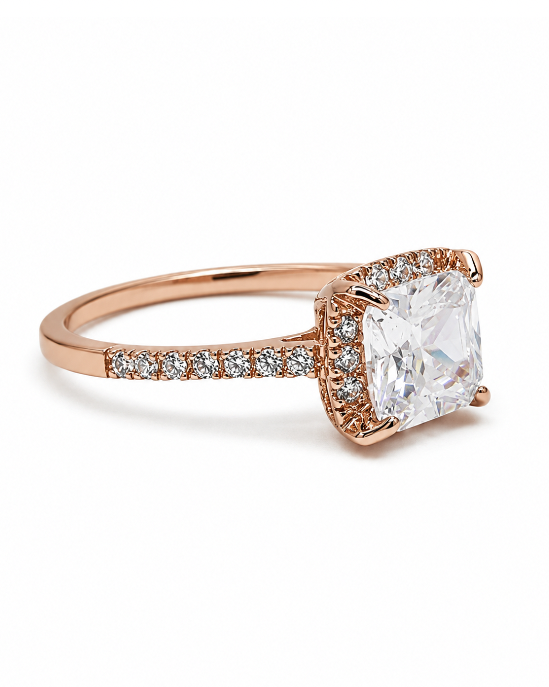 Vintage Asscher Rose Gold Ring