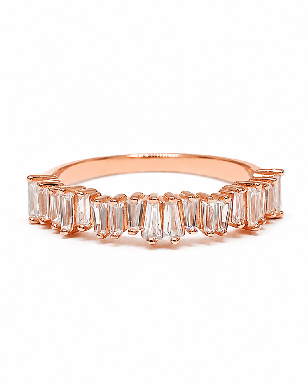 Baguette Eternity Half Rose Gold Band