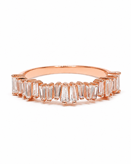 Baguette Eternity Half Rose Gold Band