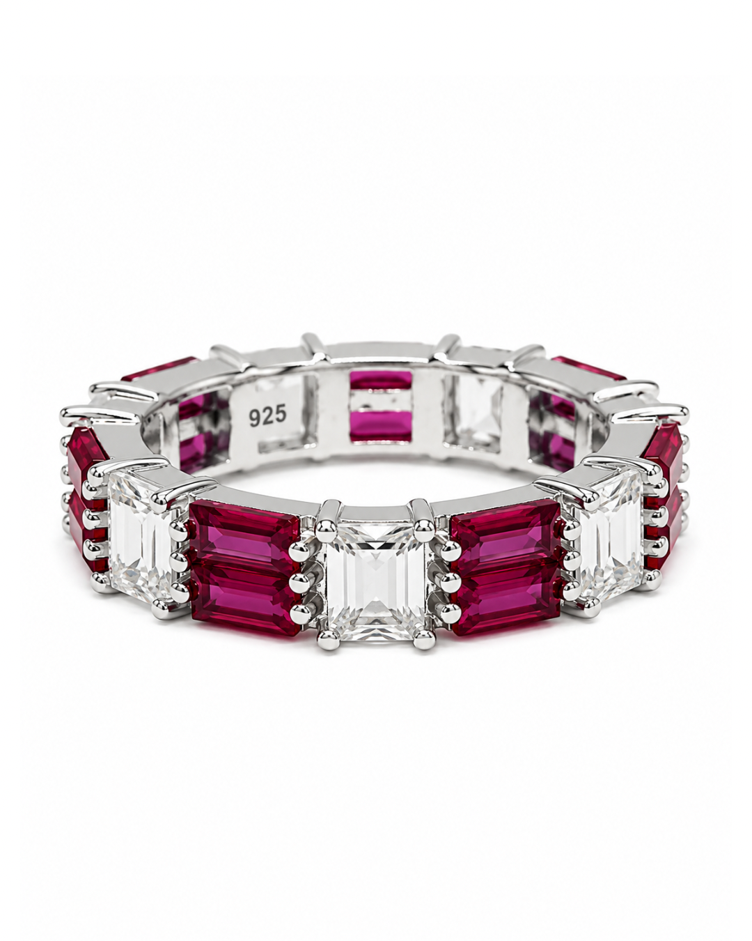Emerald Cut Ruby Band