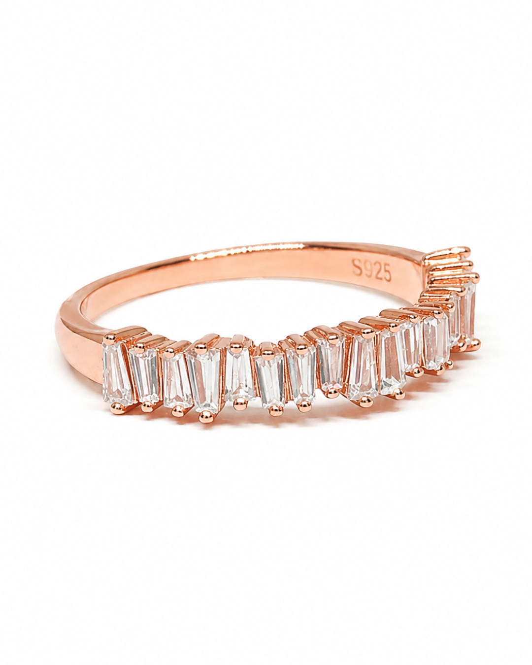 Baguette Eternity Half Rose Gold Band