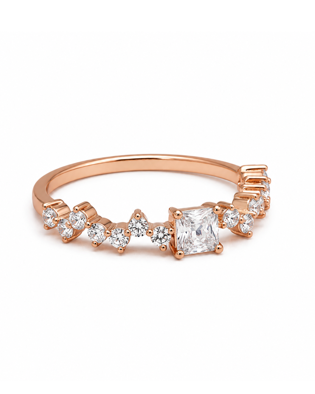 Visel Crystal Square Rose Gold Ring