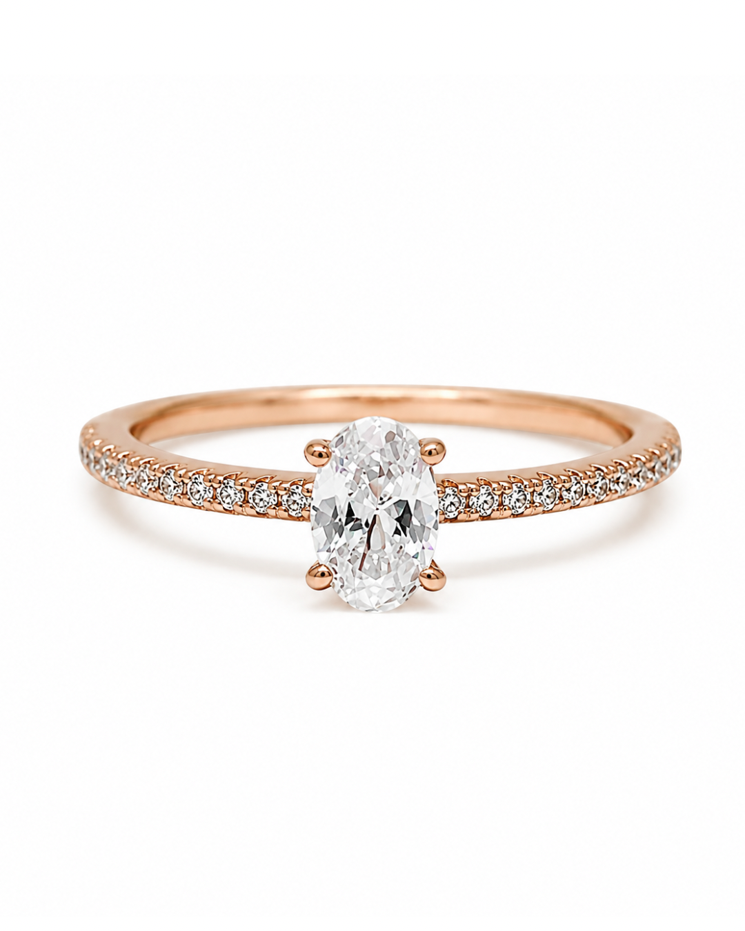 Dainty Oval Rose Gold Ring