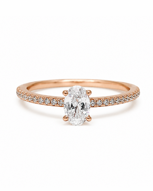 Dainty Oval Rose Gold Ring