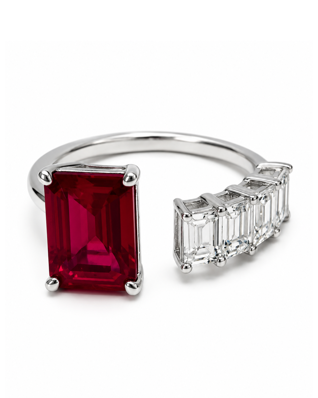 Lily Emerald Ruby Ring