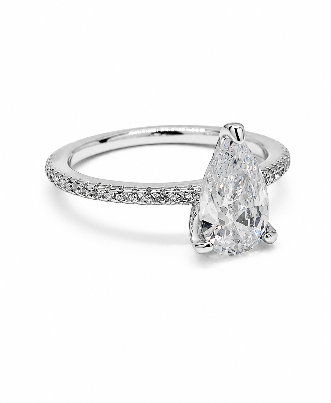Lavish Pear Silver Ring