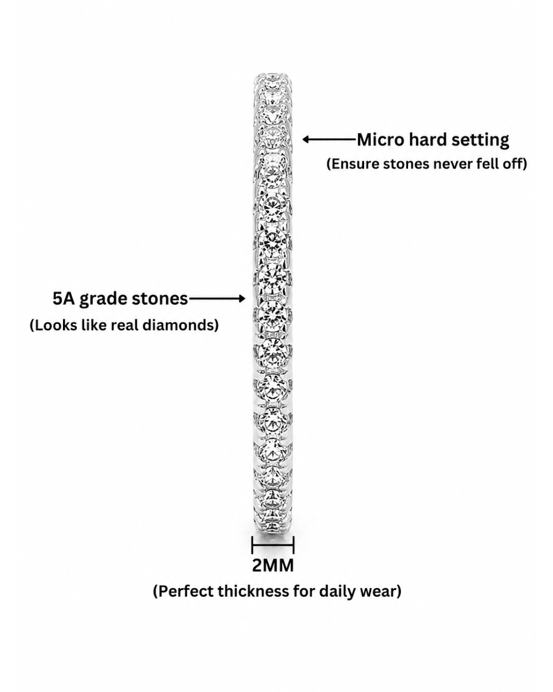 Sleek Eternity Silver Band