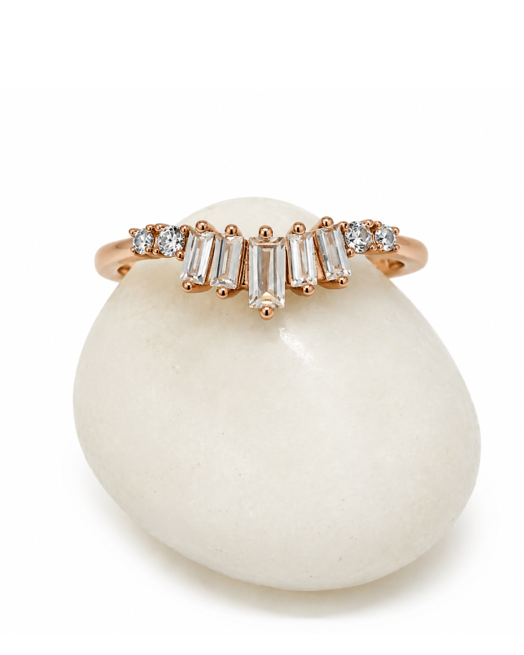 Dainty Baguette Rose Gold Ring