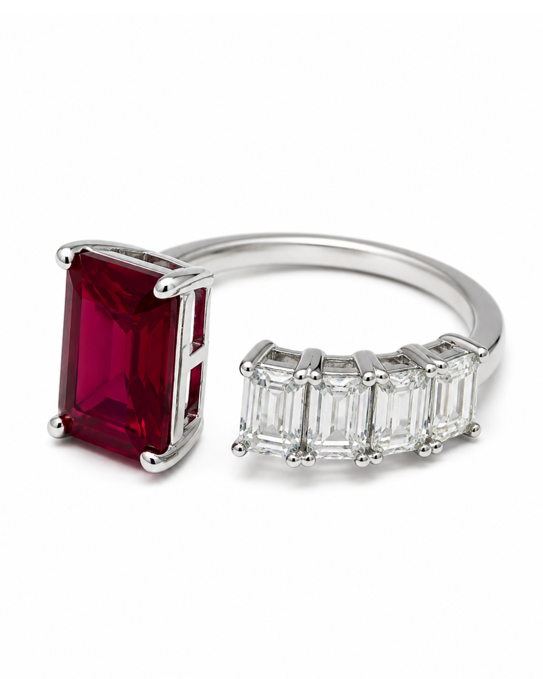 Lily Emerald Ruby Ring
