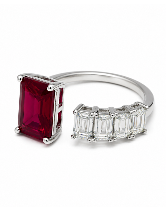 Lily Emerald Ruby Ring