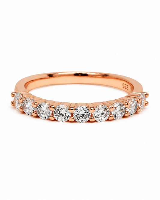 Classy Round Eternity Rose Gold Ring