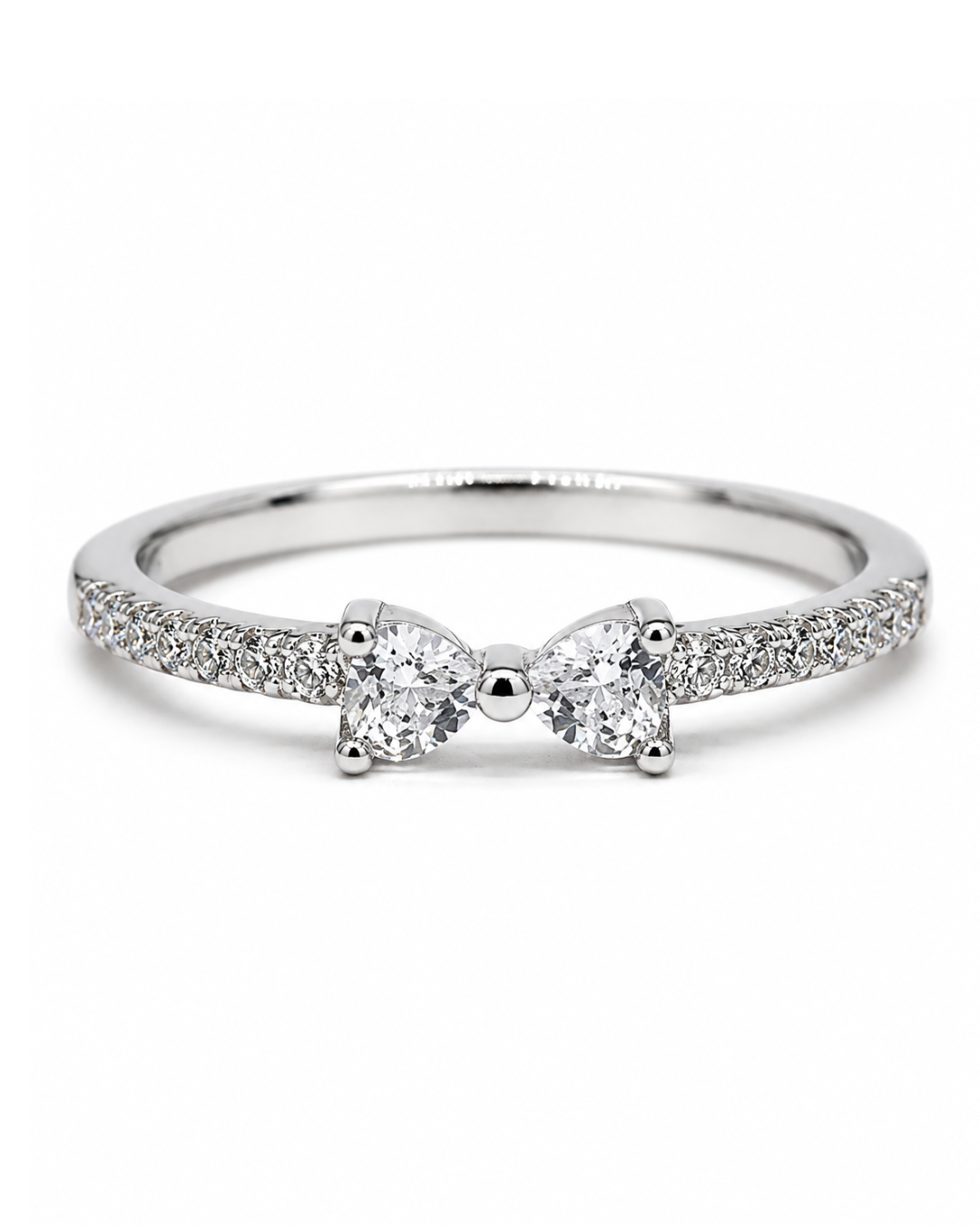 2 Stone Heart Ring