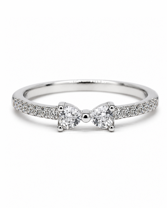 2 Stone Heart Ring