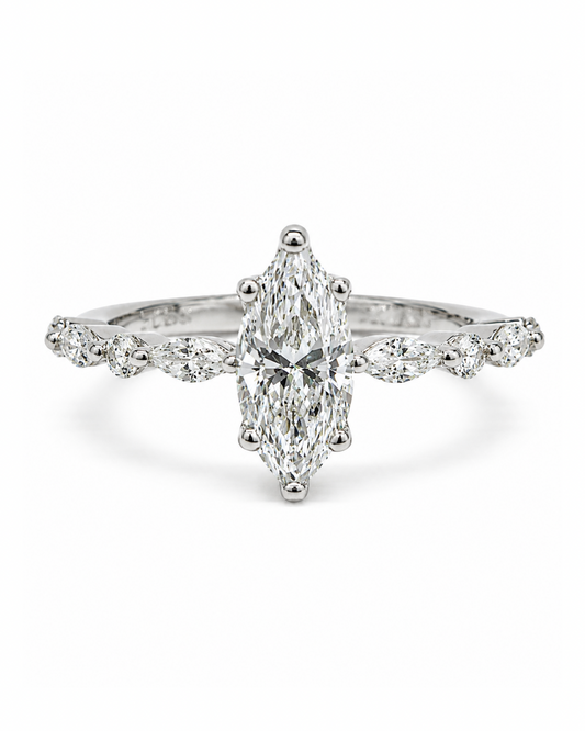 Marquise Dupe Silver Ring