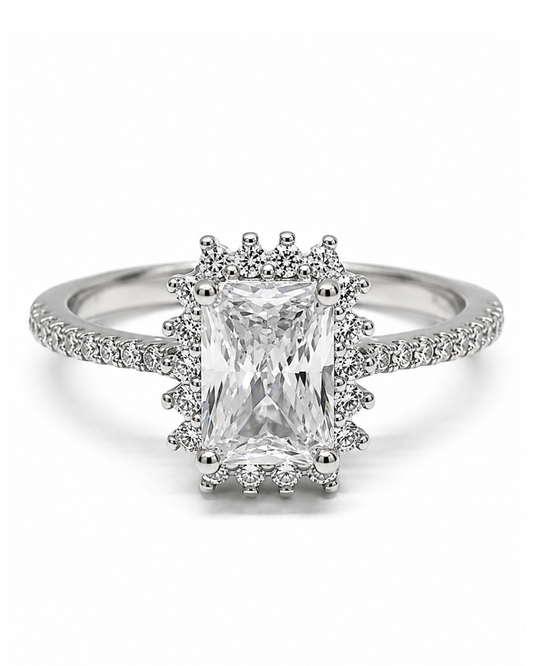 Halo Radiant Silver Ring