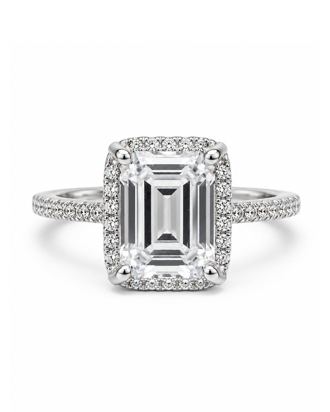 Lavish Emerald Halo Ring