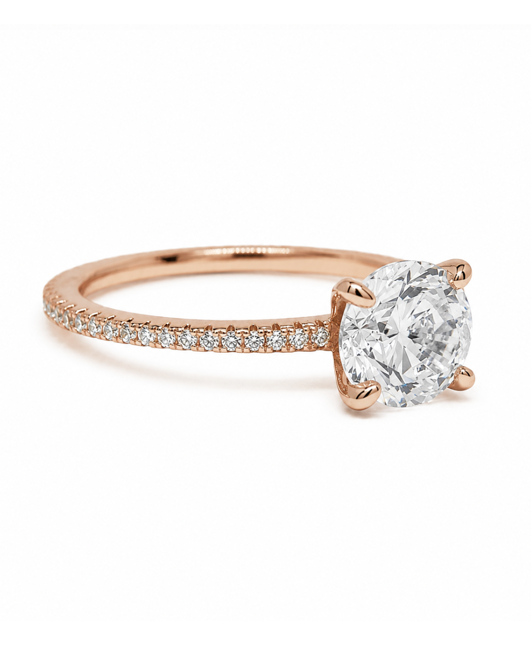Halo Round Rose Gold Ring
