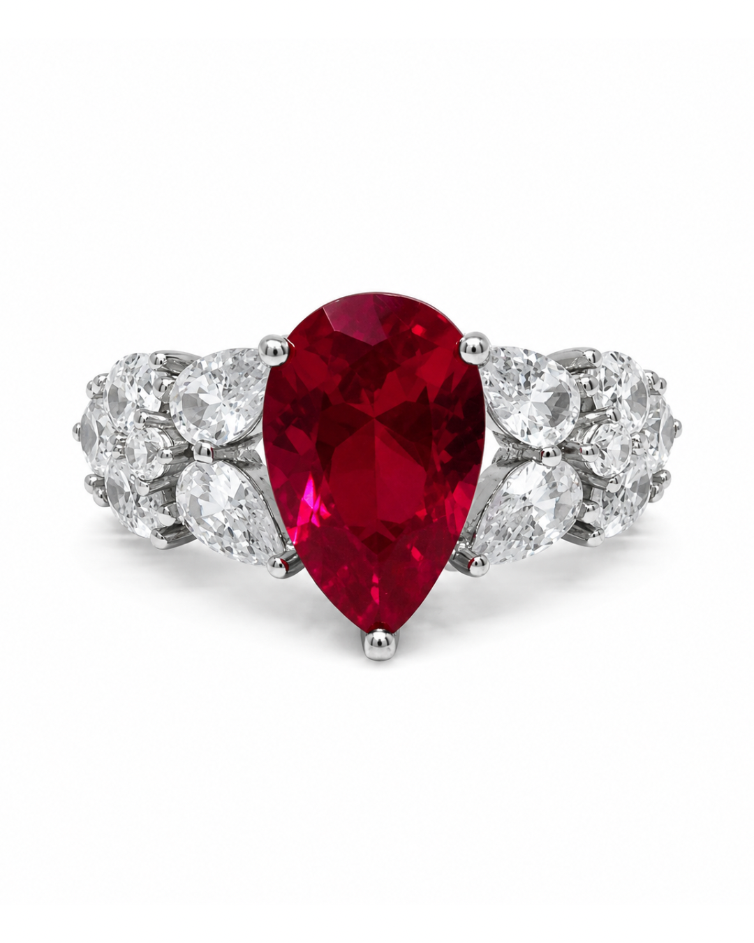 Ruby Pair Cluster Ring