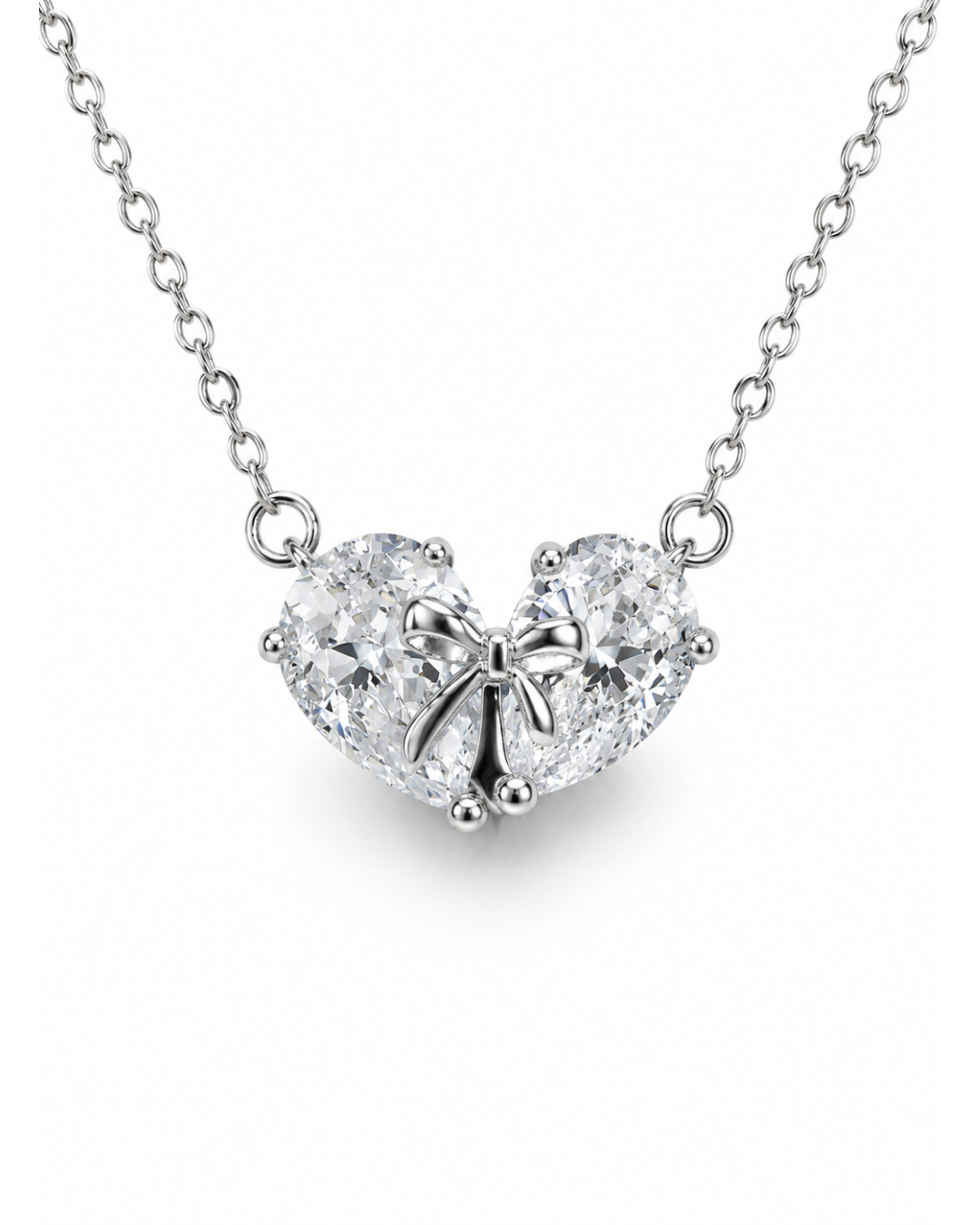 Twin Pear Bow Necklace