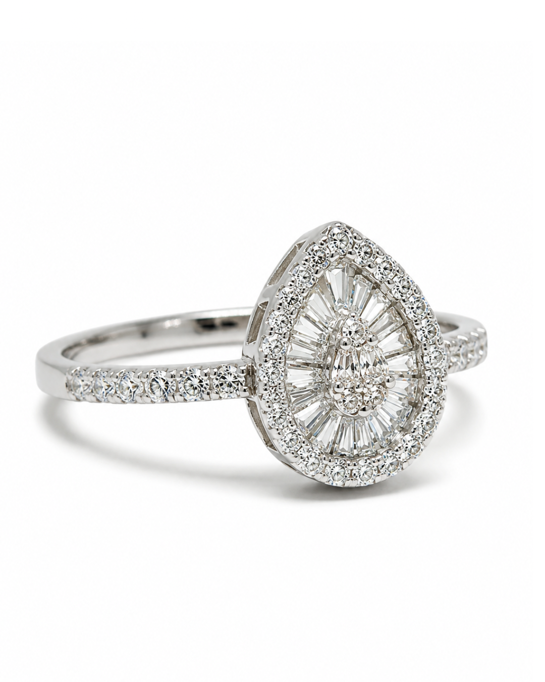 Tear Pear Silver Ring