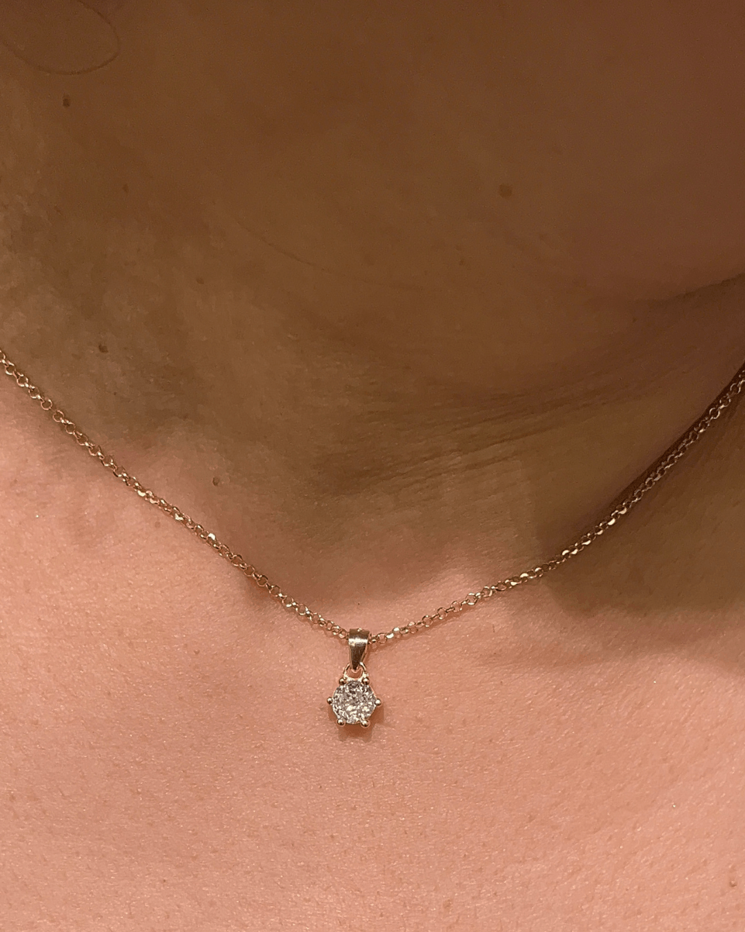 Round Scroll Rose Gold Necklace