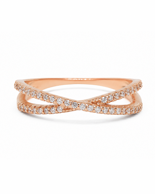 Criss Cross Rose Gold Ring