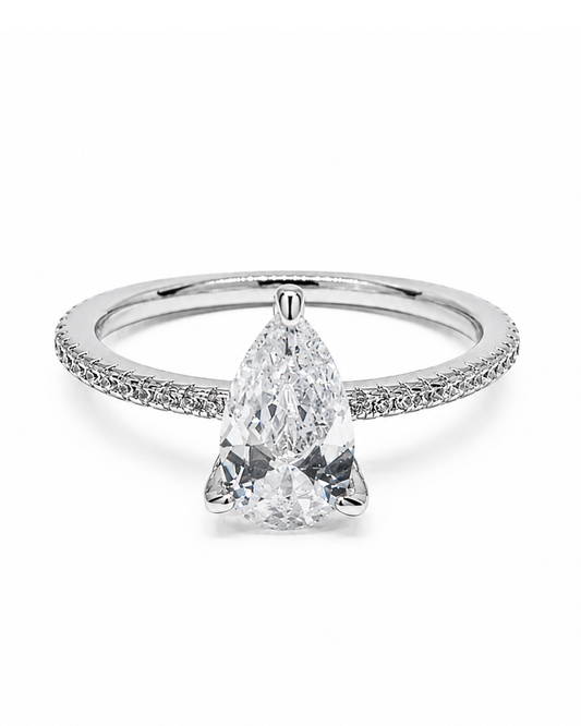 Lavish Pear Silver Ring